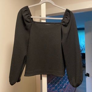 Madewell crepe square neck puff sleeve top